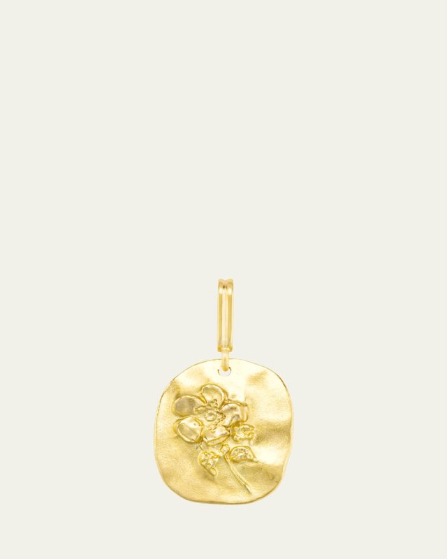 18K Yellow Gold Wild Rose Charm